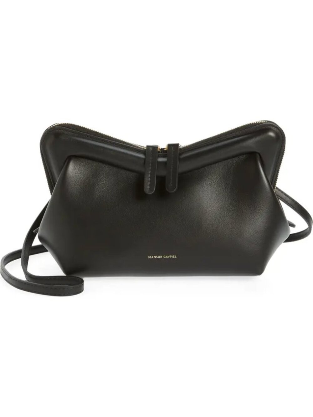 Mansur Gavriel Mini M Frame Leather Shoulder Bag – Black / Flamma, Made in Italy